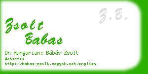 zsolt babas business card